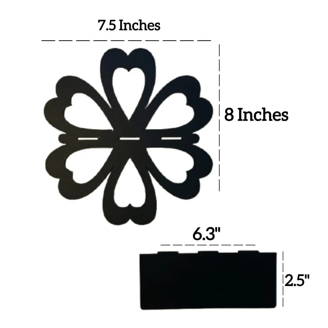 Set of 4 Black Flower Wall Shelves for Home Decor