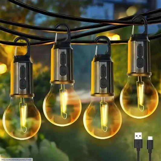 Rechargeable Edison Camping Lights Black ABS Weather Resistant