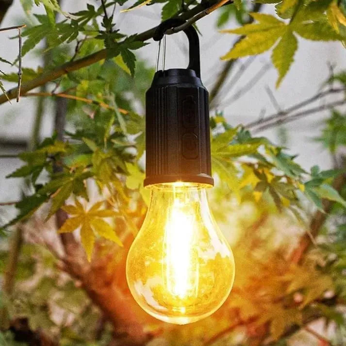 Rechargeable Edison Camping Lights Black ABS Weather Resistant