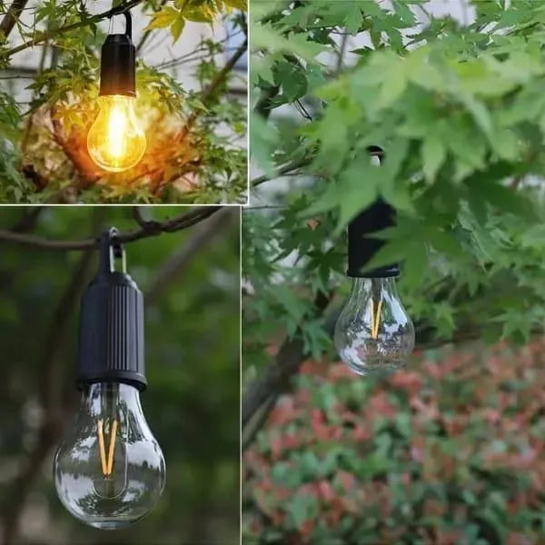 Rechargeable Edison Camping Lights Black ABS Weather Resistant