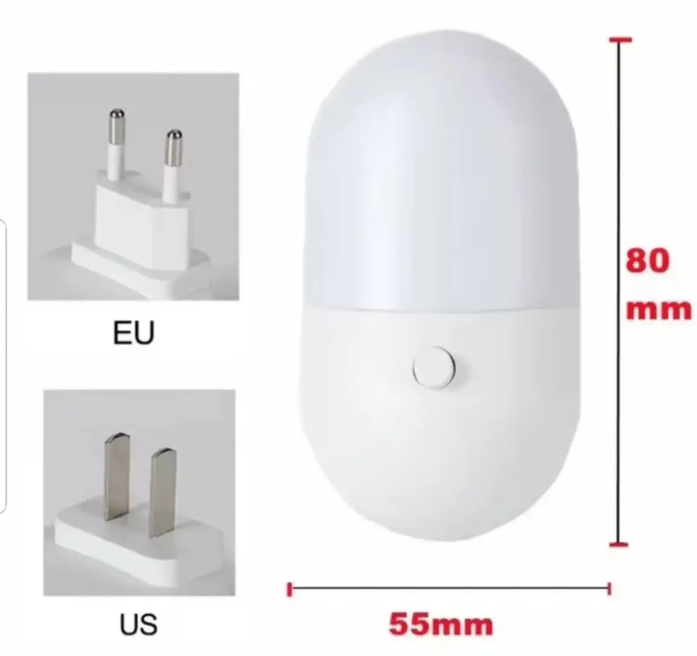 LED Plug In Night Light – Soft Warm Glow Lamp for Bedroom, Hallway & Bathroom